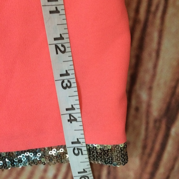 B.B Dakota Bright Neon Holiday Skirt w/Gold Trim - Picture 6 of 7